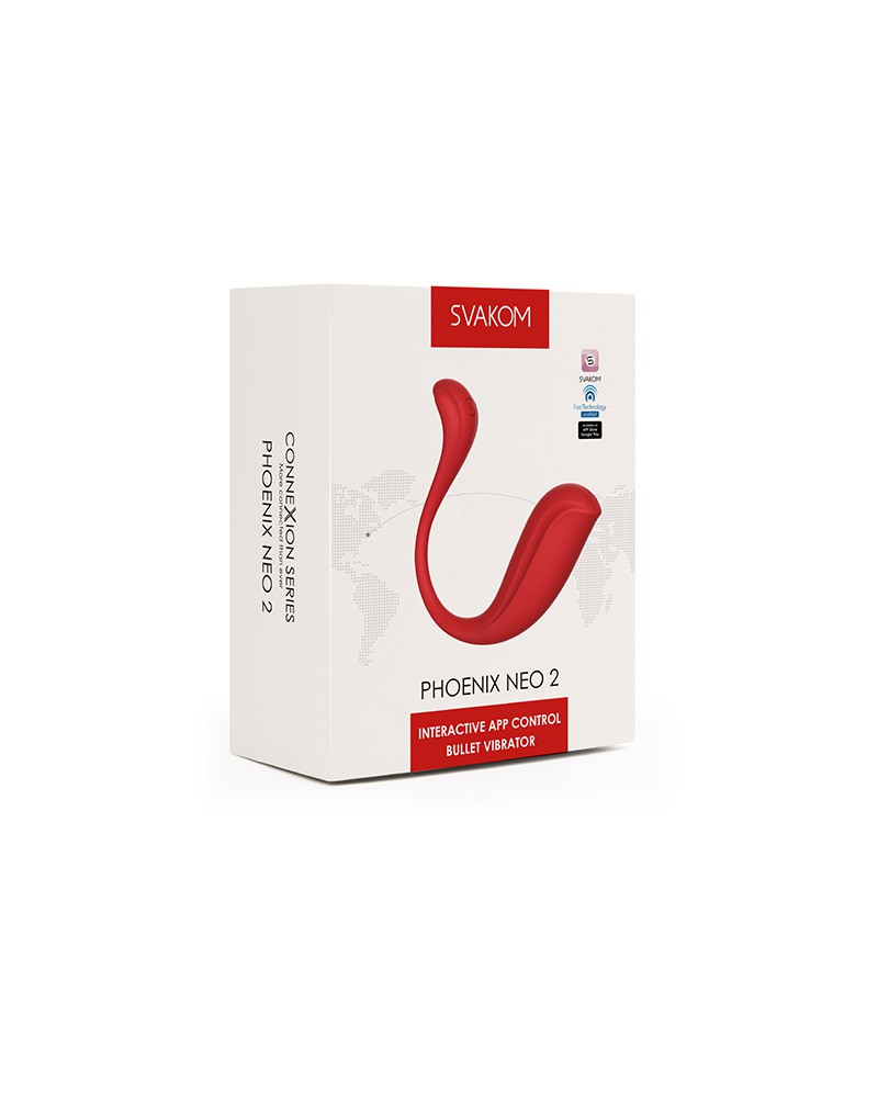 SVAKOM - Phoenix Neo 2 - Interaktiver Bullet-Vibrator mit App-Steuerung - Rot