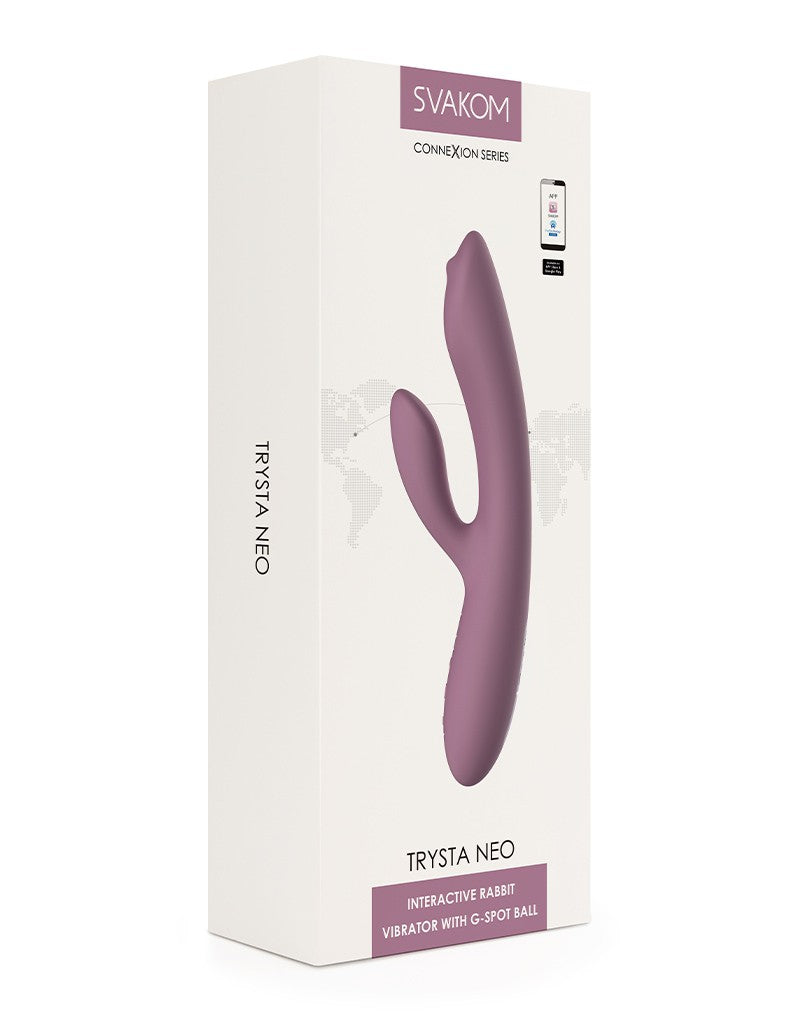 8: SVAKOM - Trysta Neo - Interactive Rabbit Vibrator with G-Spot Ball - Pink