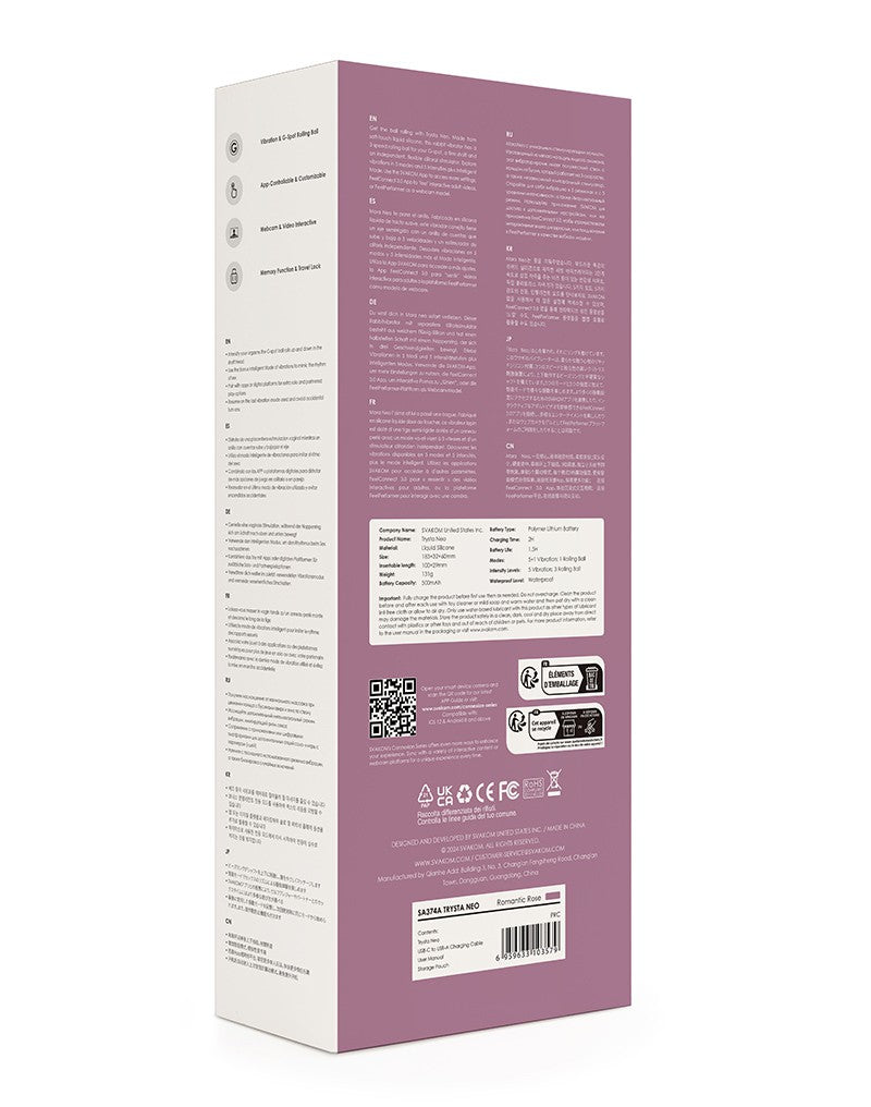 9: SVAKOM - Trysta Neo - Interactive Rabbit Vibrator with G-Spot Ball - Pink