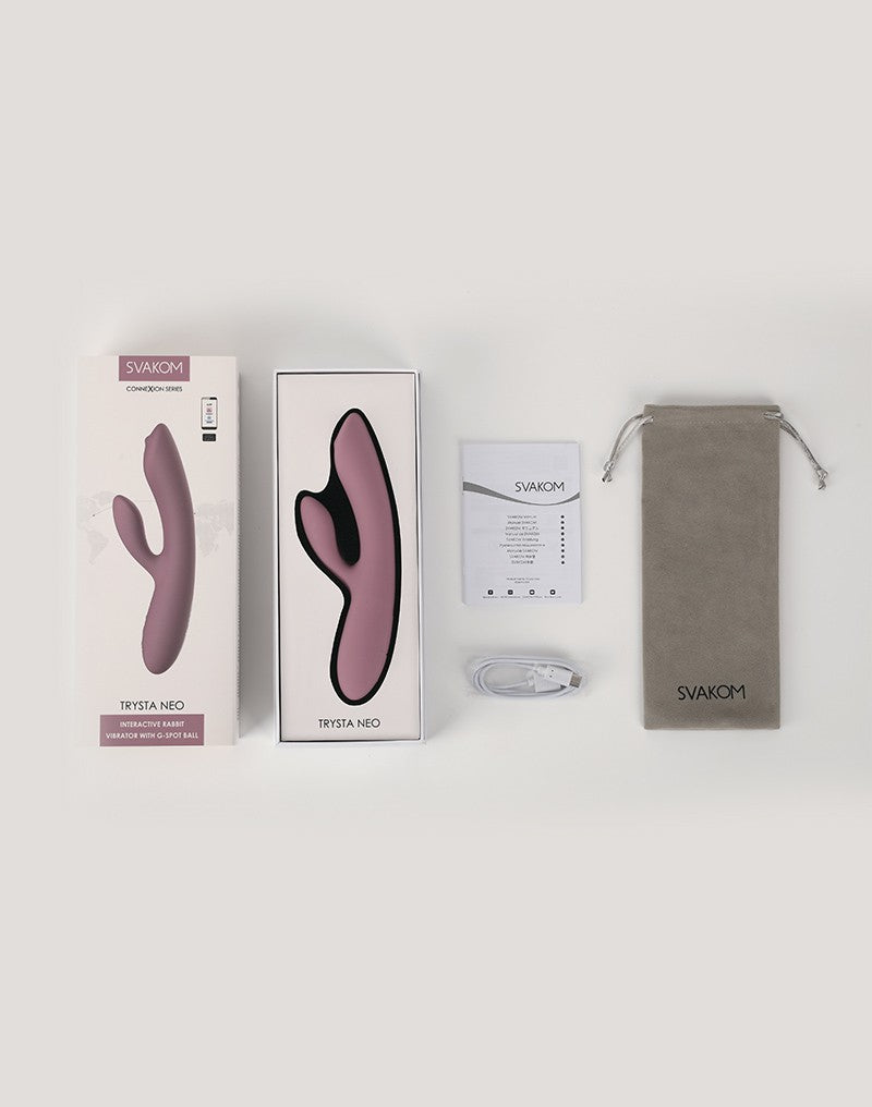10: SVAKOM - Trysta Neo - Interactive Rabbit Vibrator with G-Spot Ball - Pink