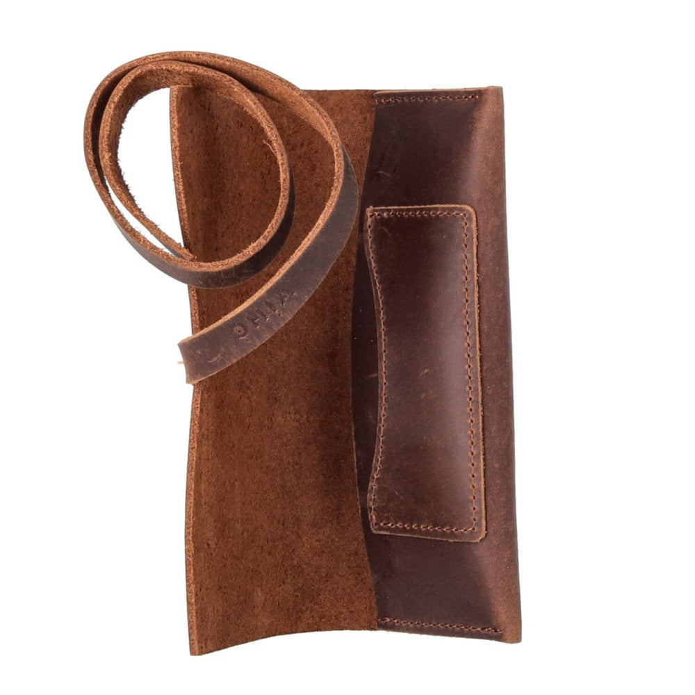 OHIA Tabaktasche Totem, echt Leder, braun 