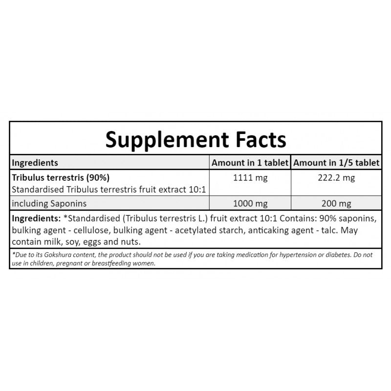 Tribulus 1000mg - 100tabs. 90% Saponin
