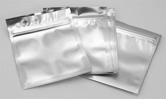 100 x Zip-Beutel Nylon Silber 125x100mm
