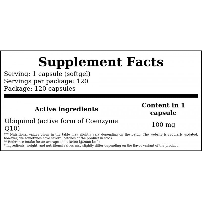 Ubiquinol 100mg - 120softgels x12