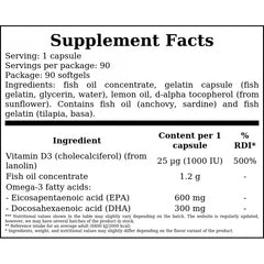 Ultra Omega 3-D Fish Oil - 90softgels x12