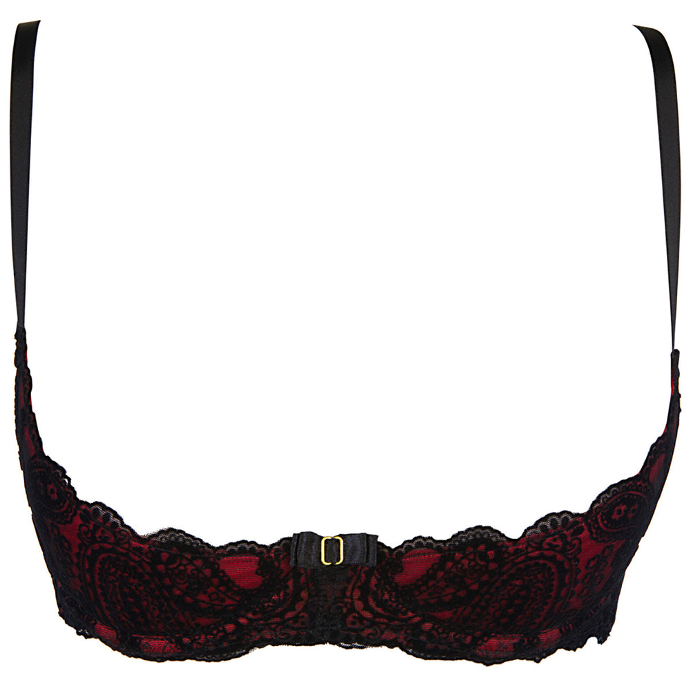V-10041 bra black with open cups