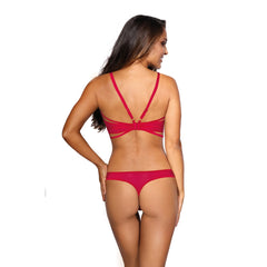 V-9671 bustier red with open cups