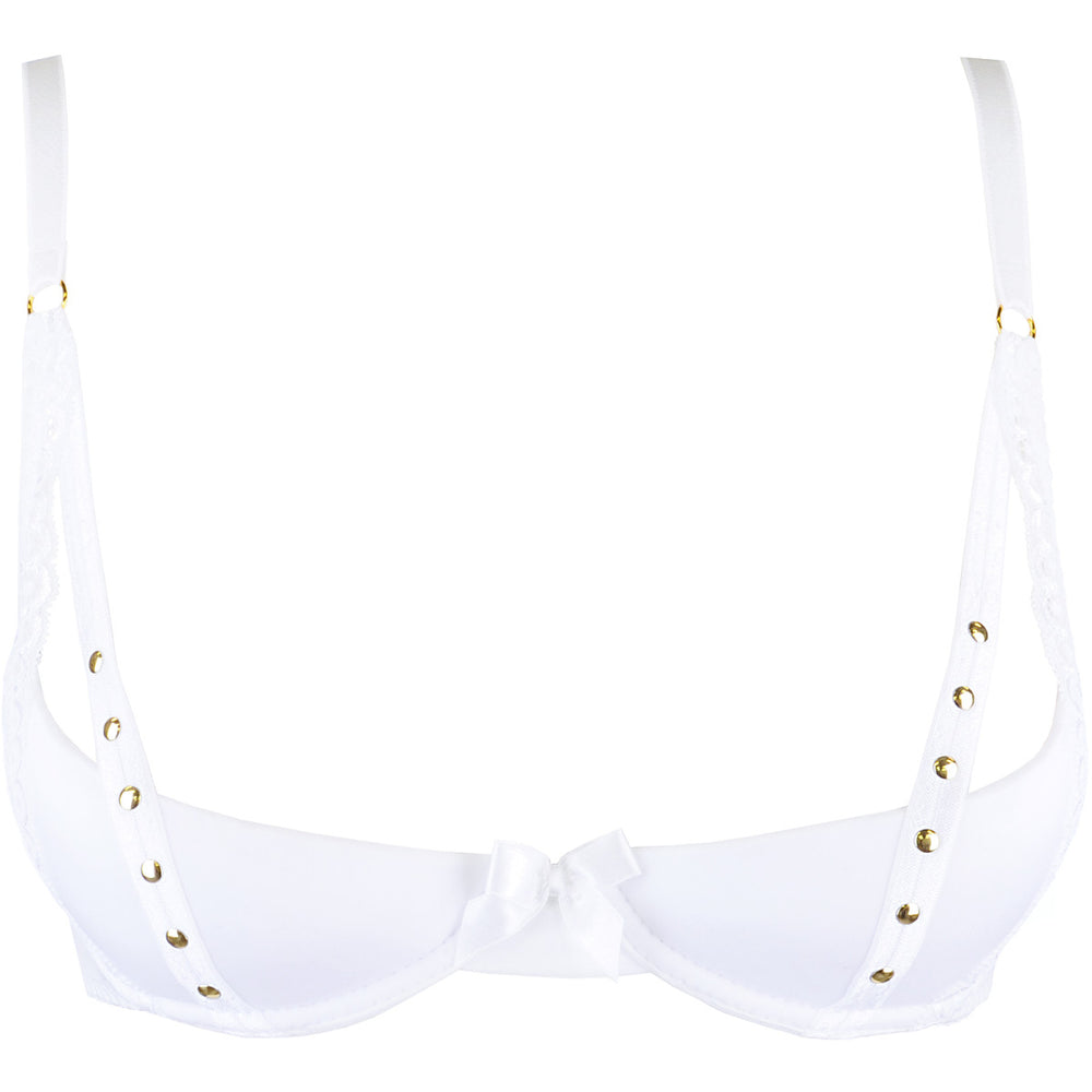 V-9791 bra white with open cups