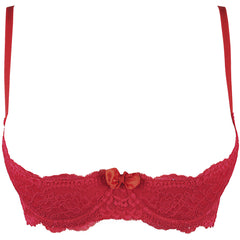 V-9801 bra red with open cups