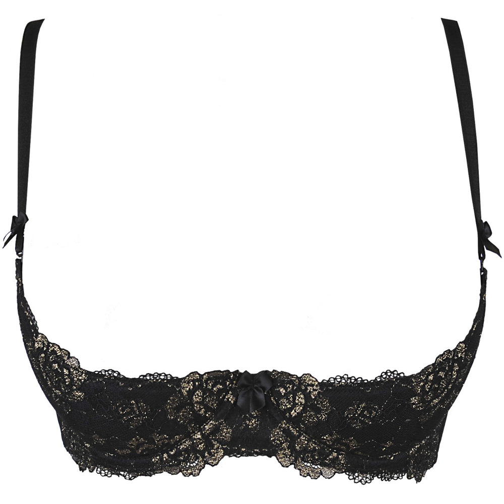 V-9831 bra black with open cups
