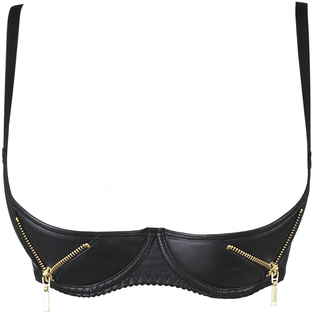 V-9871 bra black with open cups