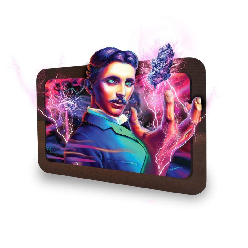 V Syndicate - 3D Wood Rolling Tray - 20 x 14cm - High Voltage