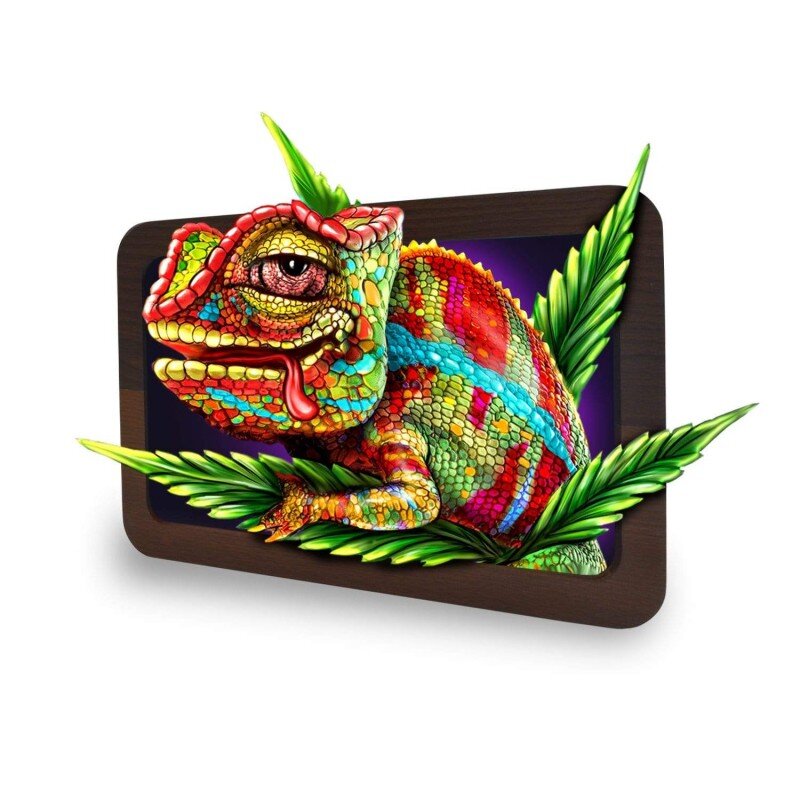 V Syndicate - 3D Wood Rolling Tray - 30 x 18cm - Cloud 9 Chameleon