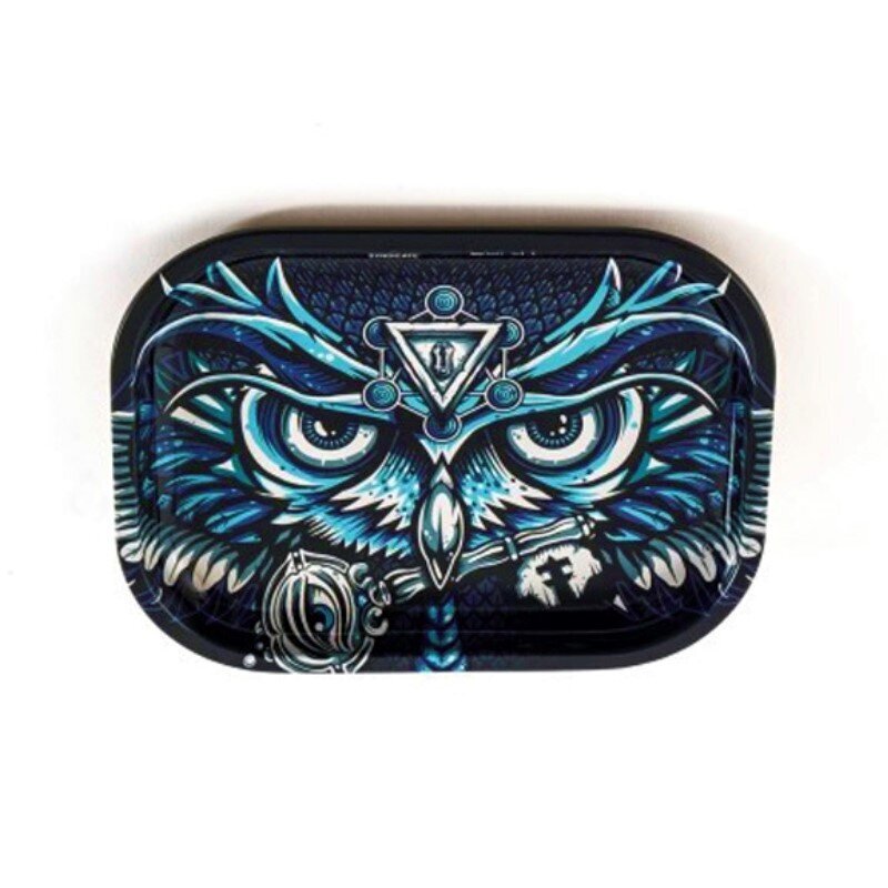 V Syndicate - Metal Rolling Tray - 18 x 14cm - Owl