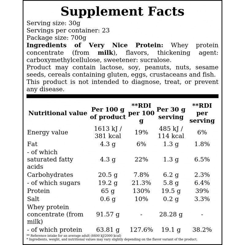 Very Nice Protein - 700g - Delicious