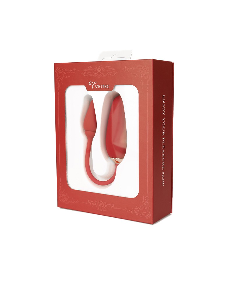 Viotec – Flora – Tragbarer Vibrator mit App-Steuerung – Gold und Weinrot