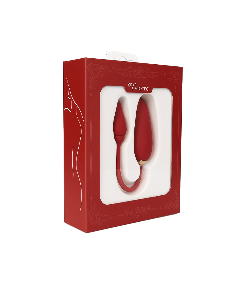 7: Viotec – Flora – Tragbarer Vibrator mit App-Steuerung – Gold und Weinrot