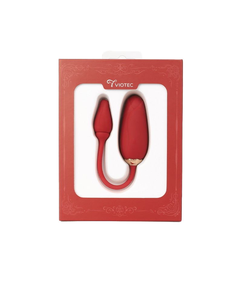 Viotec – Flora – Tragbarer Vibrator mit App-Steuerung – Gold und Weinrot