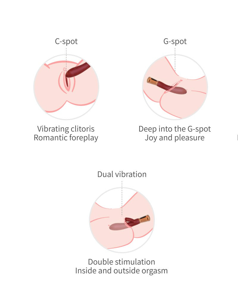 Viotec - Mina - Rabbit-Vibrator - Gold und Weinrot