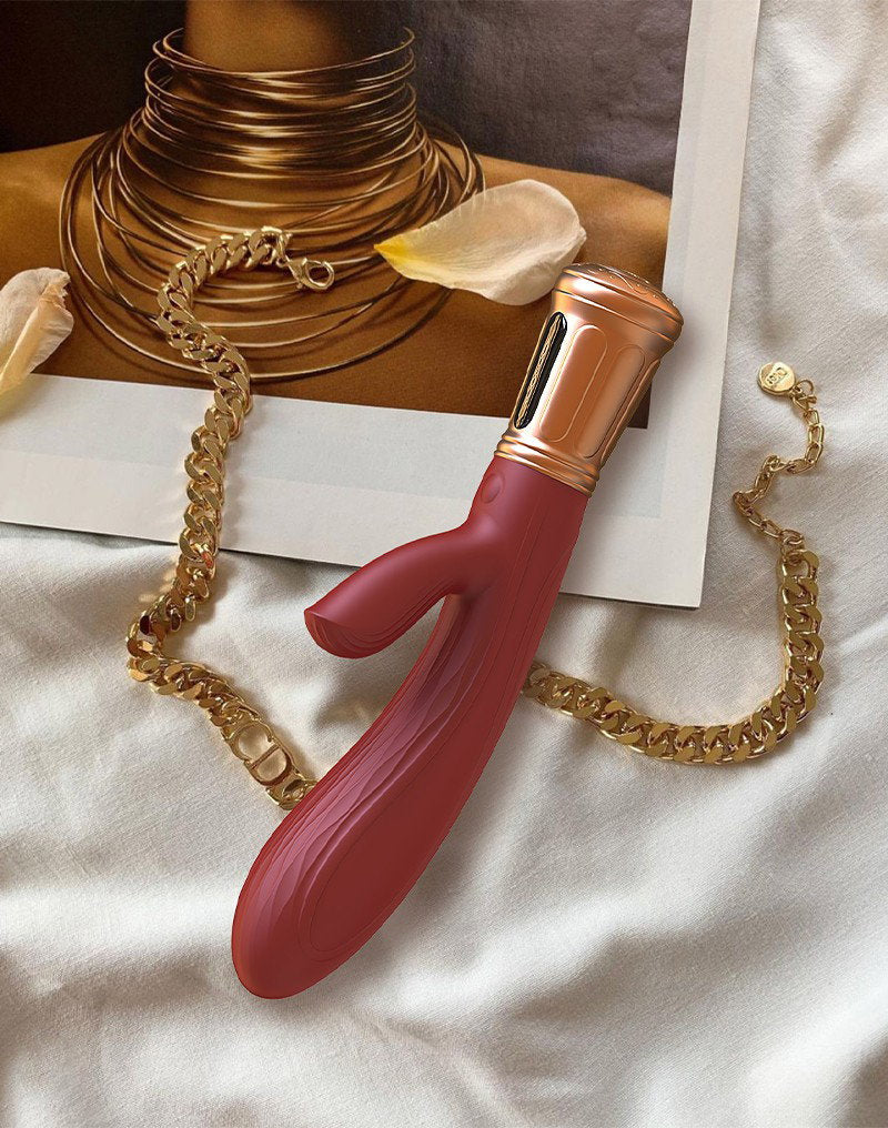 Viotec - Mina - Rabbit-Vibrator - Gold und Weinrot