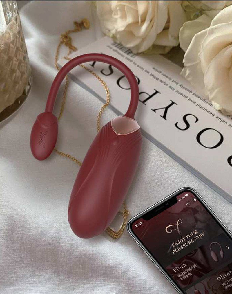 6: Viotec - Oliver Pro - Tragbarer Vibrator mit App-Steuerung - Gold & Weinrot