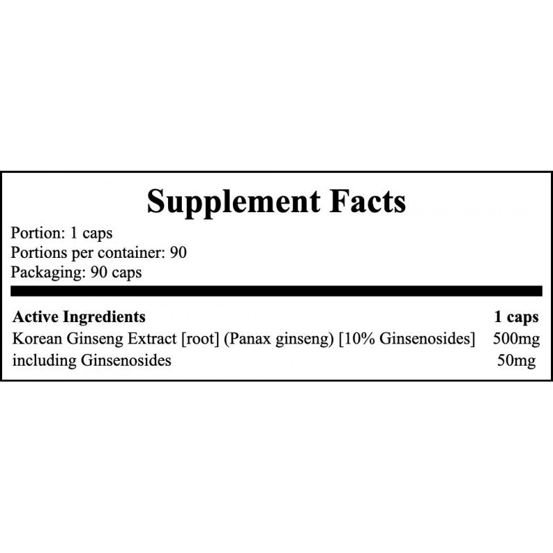 Vitality Korean Ginseng - 90caps.