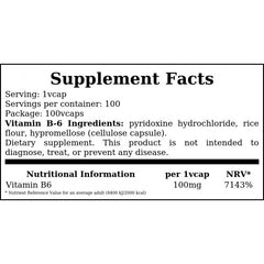 Vitamin B-6 100mg - 100vcaps. x12