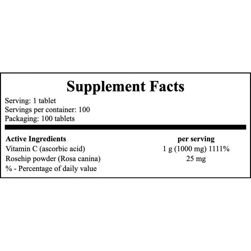 Vitamin C-1000 with Rose Hips - 100tabs. x12