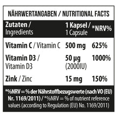 Vitamin C 500 + D3 + Zink 100 Vcaps