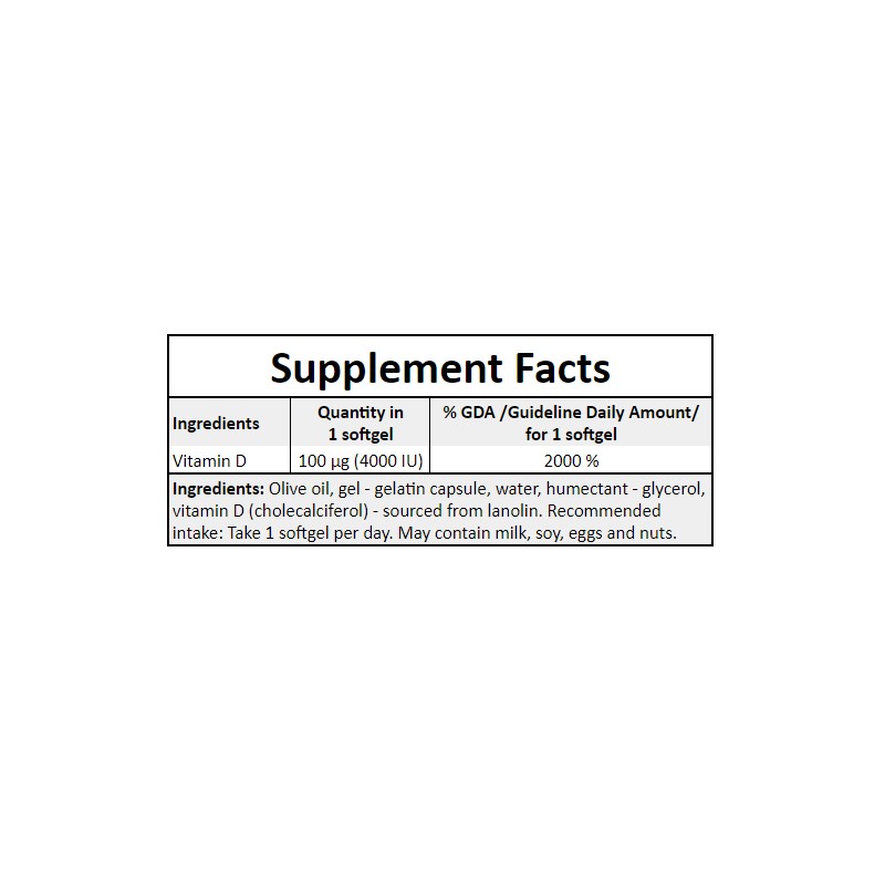 Vitamin D3 4000IU - 140softgels x48