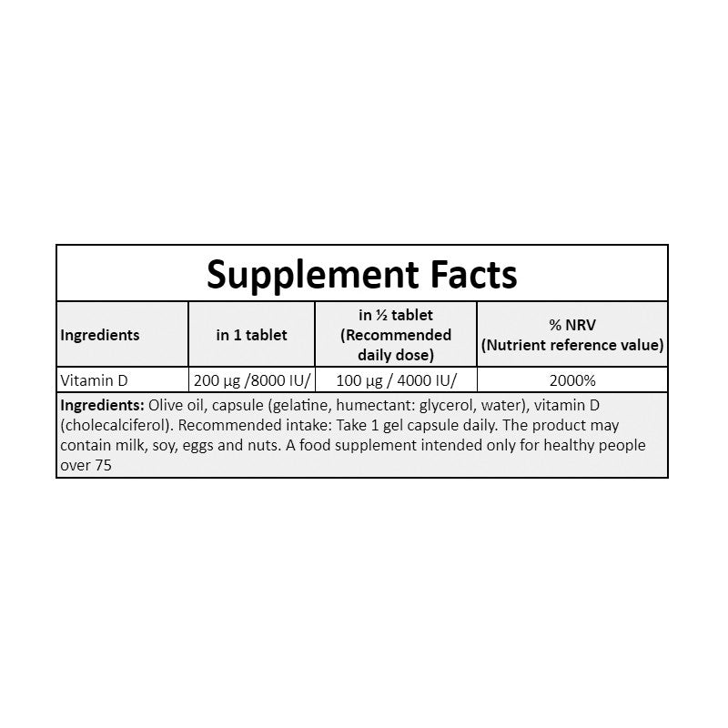 Vitamin D3 8000IU - 200tabs.