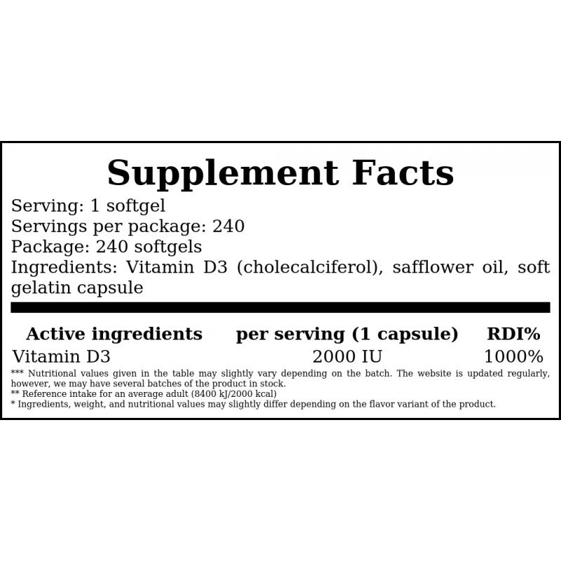 Vitamin D3 K2MK7 10 000 iu - 240softgels x24