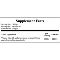 Vitamin E 400IU - 60softgels x30