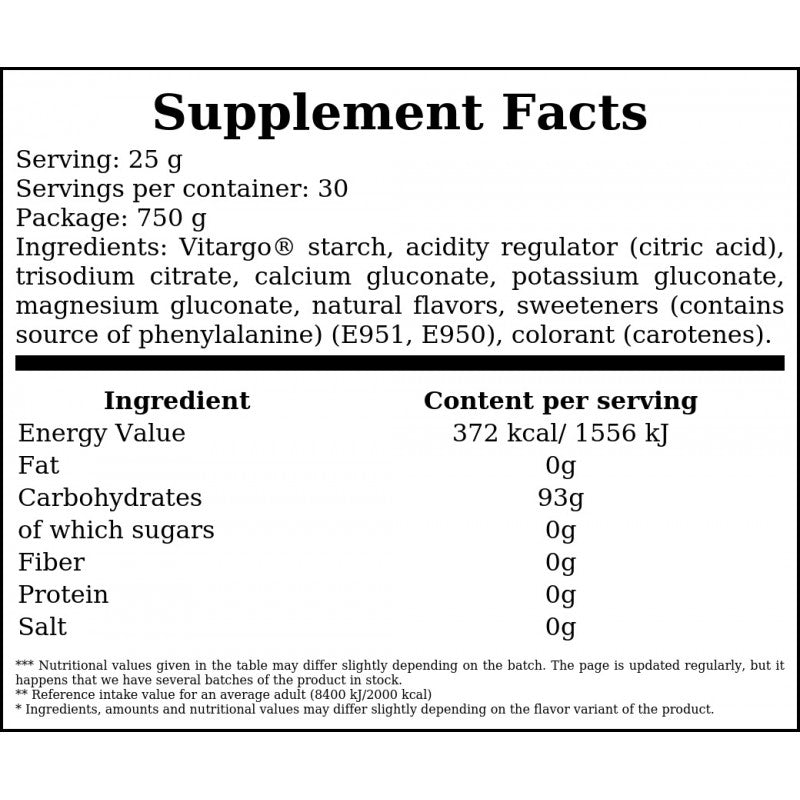 Vitargo Carbohydrate s+ Electrolyte -750g - Grape