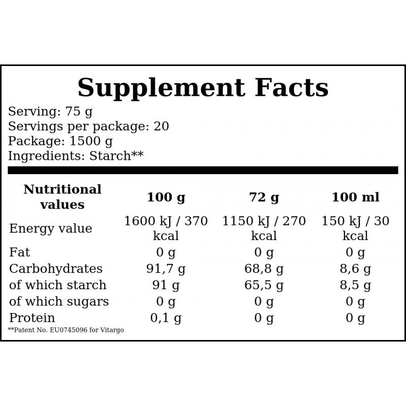 Vitargo Pure - 1500g - Natural x4