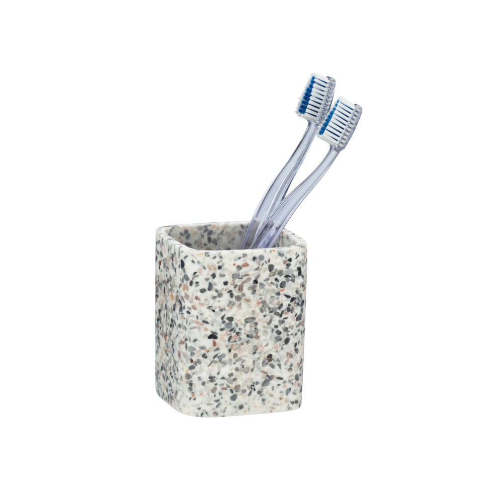 Wenko Zahnputzbecher Terrazzo, weiss