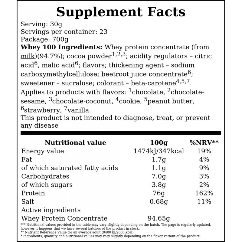 Whey 100 - 700g - Vanilla