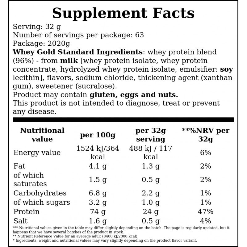 Whey Gold Standard - 2020g - Chocolate Peanut Butter