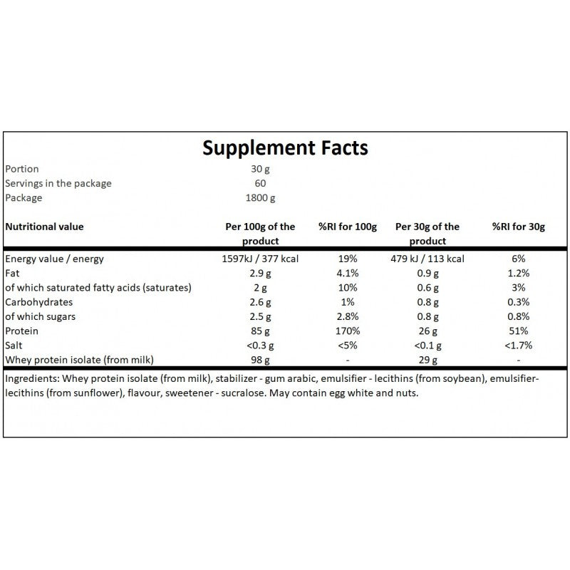 Whey Protein Isolate - 1800g - White Dubai Chocolate