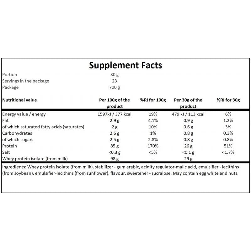 Whey Protein Isolate - 700g - Chocolate Cookies