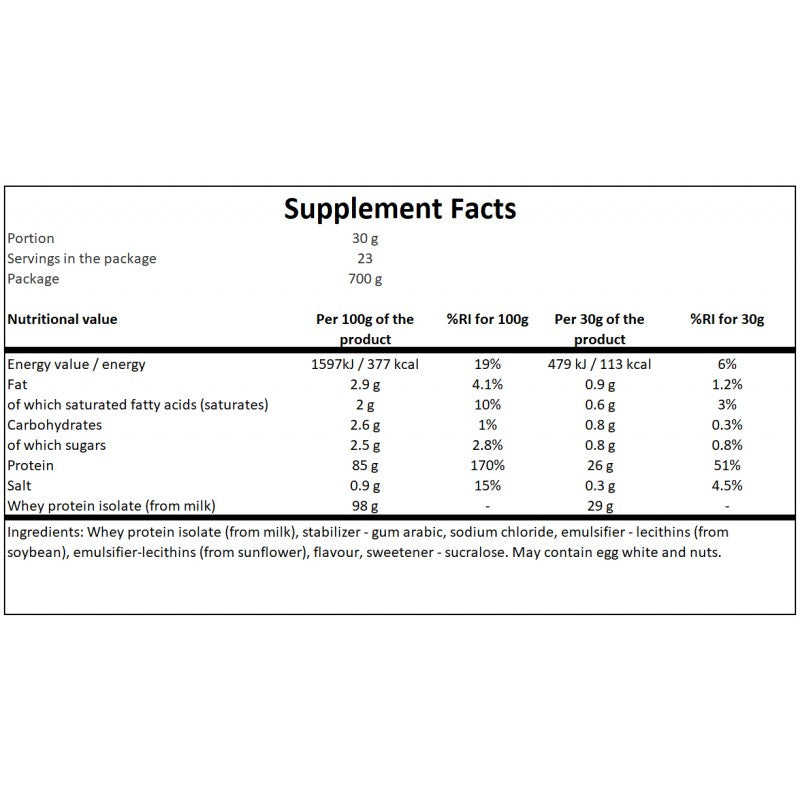Whey Protein Isolate - 700g - Salted Caramel x18