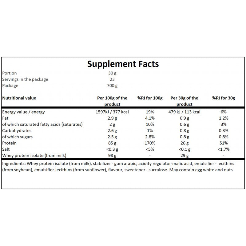 Whey Protein Isolate - 700g - Strawberry x16