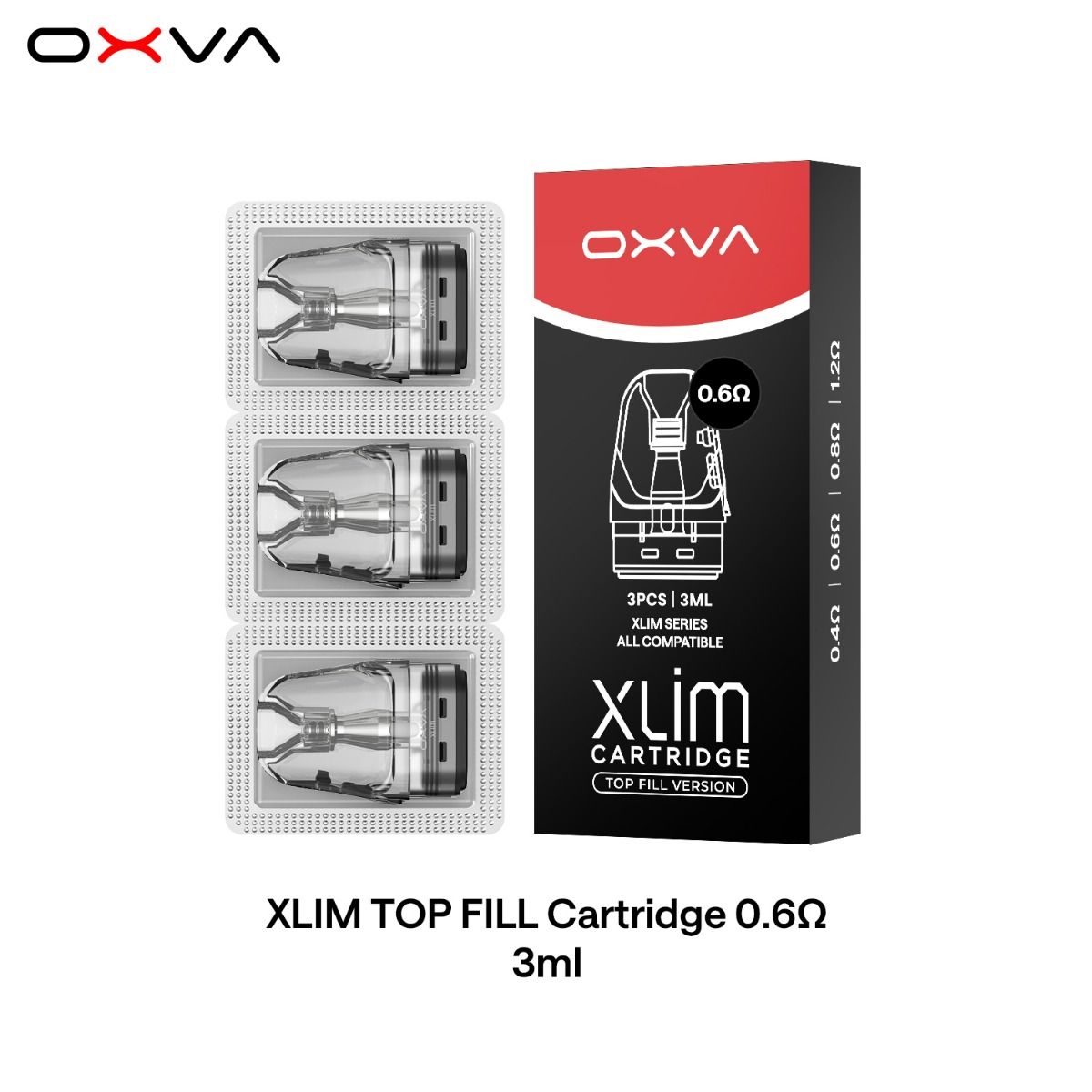 3 x OXVA Xlim Top Fill Cartridge, 3ml