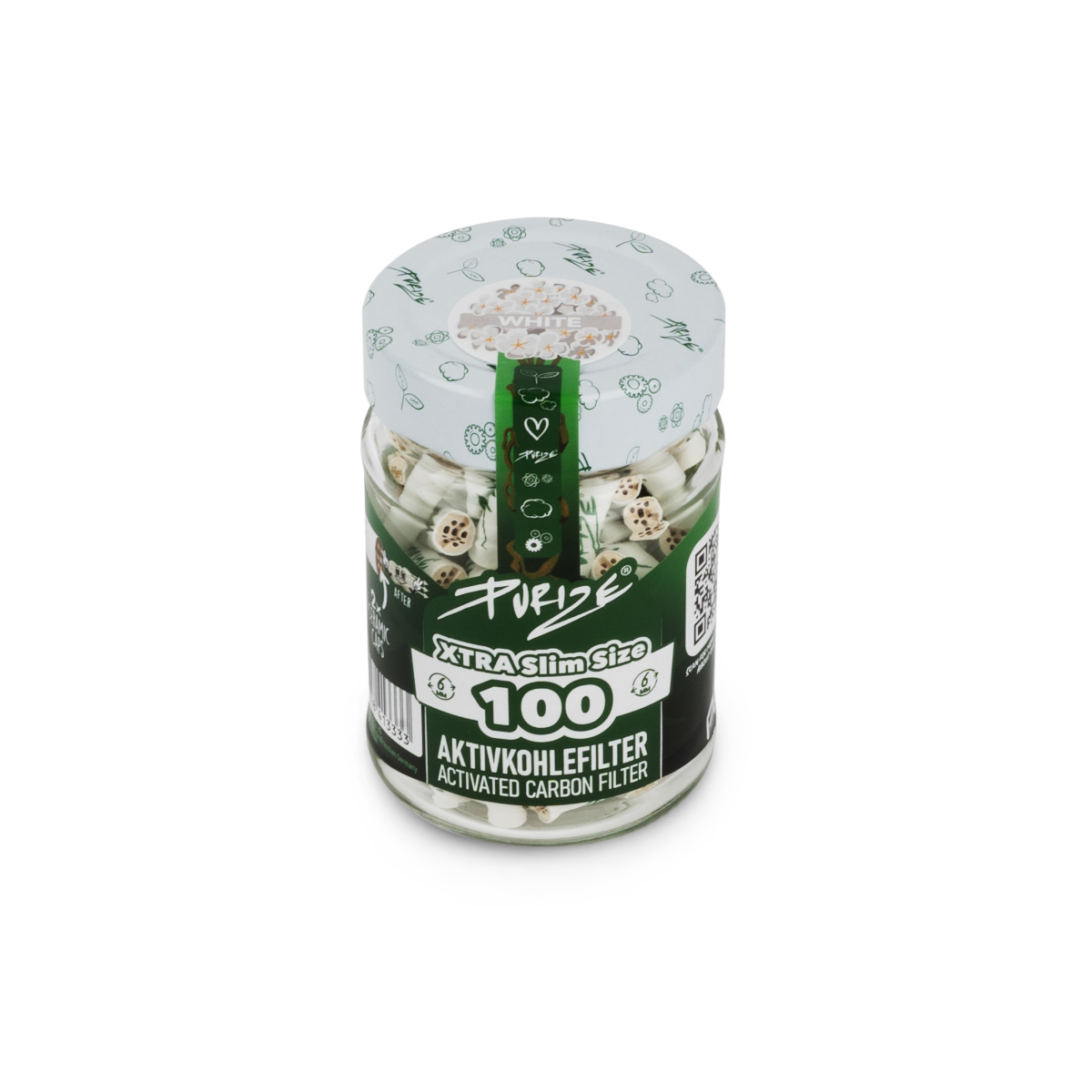 Purize Xtra100 GLAS - Xtra Slim, Aktivkohlefilter - 100Stk.