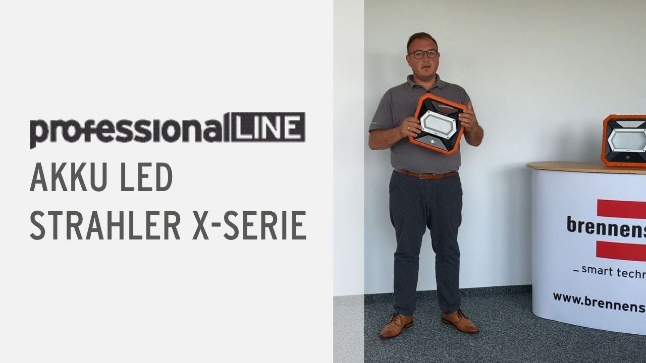 Brennenstuhl professionalLINE Mobiler Akku LED Strahler X 4000 MA / LED Baustrahler mit Akku (Arbeitsleuchte mit OSRAM LEDs, Powerbank-Funktion, 3800 lm, IP55, Arbeitsstrahler mit max. 30h Leuchtdauer)