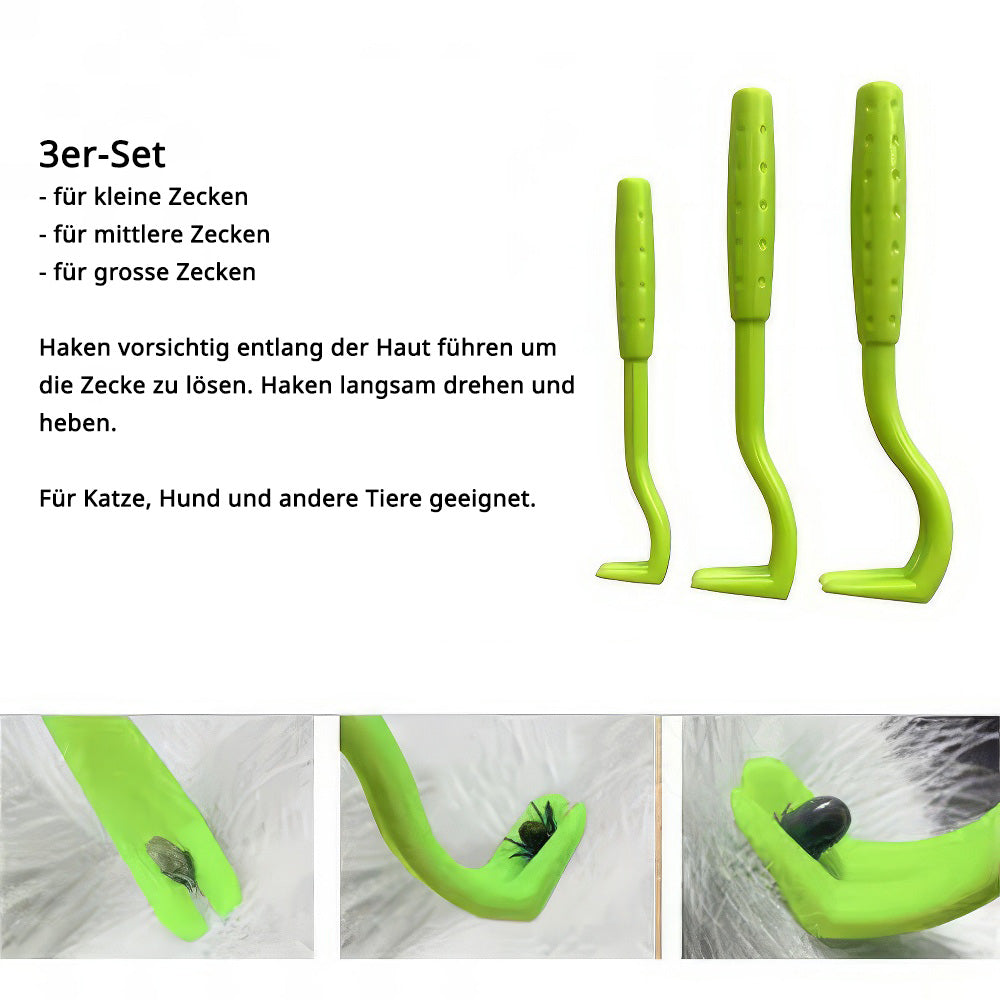 Zeckenentferner 3er-Set, grün