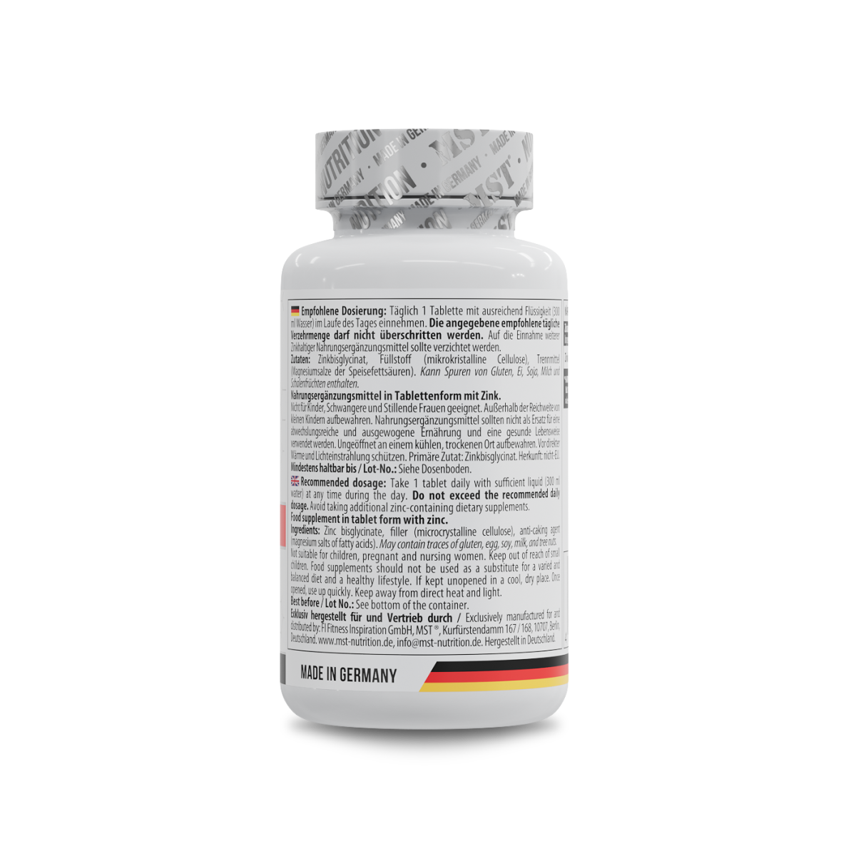Zinc Chelate Bisglycinate 180 Tabletten