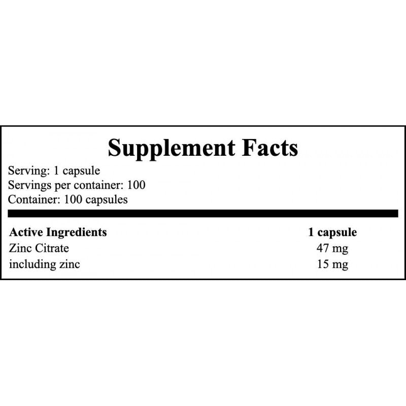 Zinc Citrate - 100caps. x30
