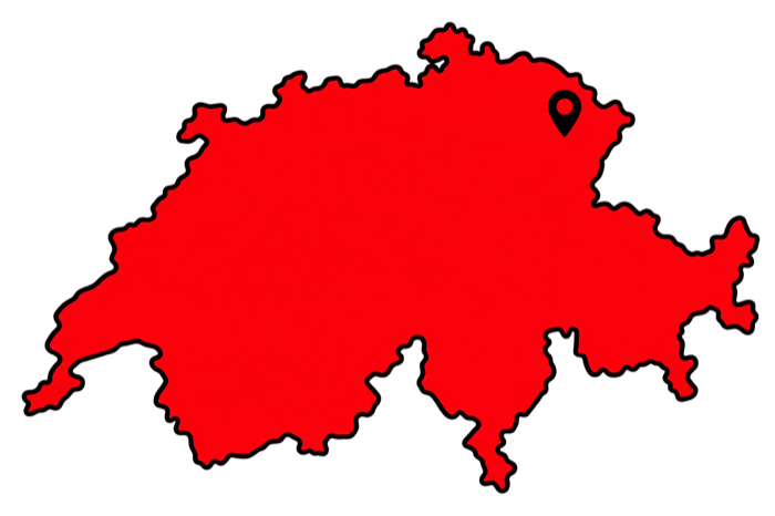 Umriss der Schweiz mit Standortmarkierung